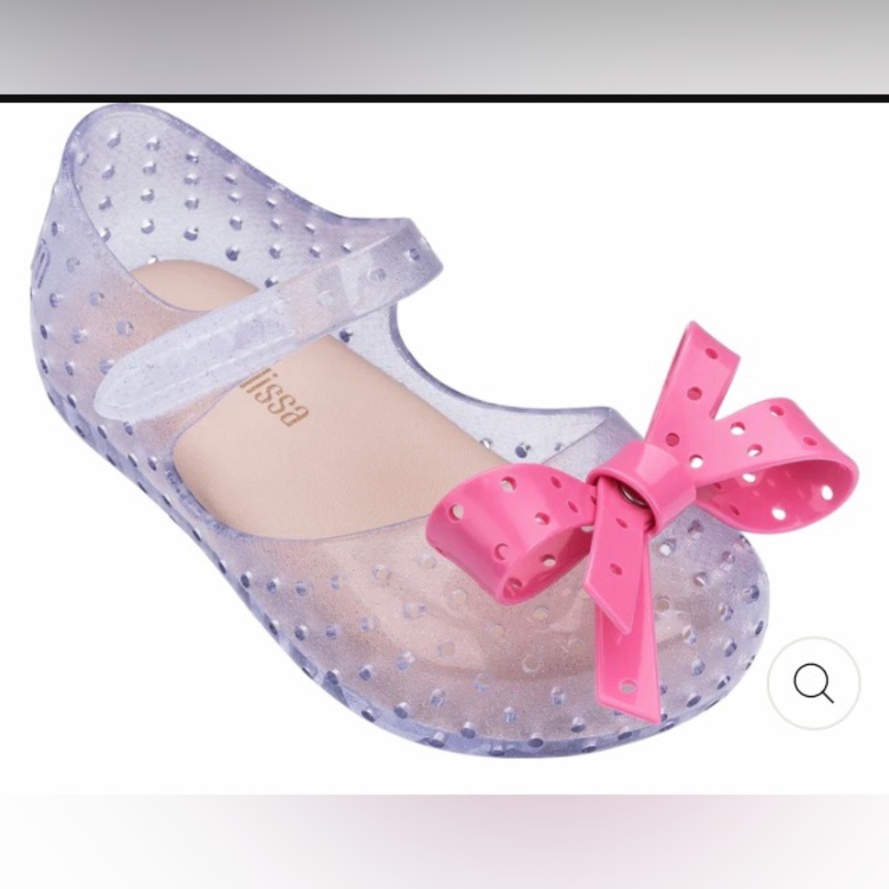 Mini Melissa clear Sandals with pink bow